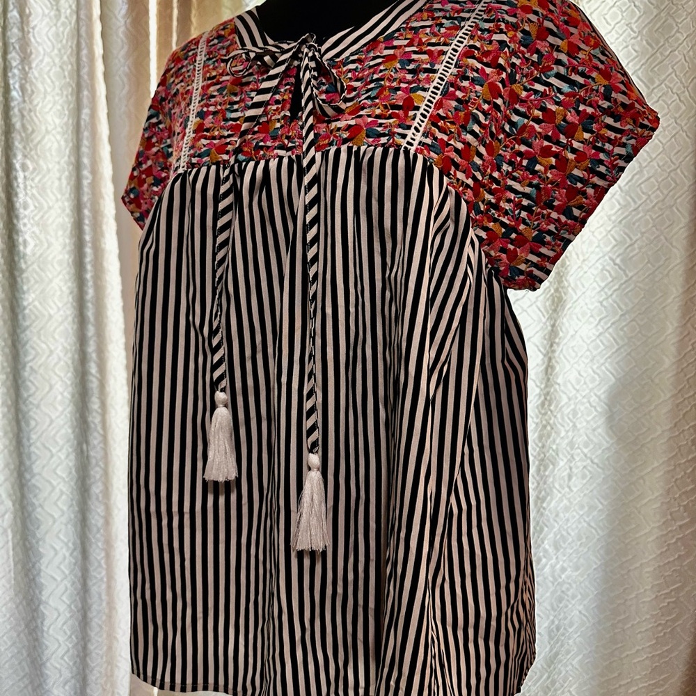 Colorful Embroidered Blouse